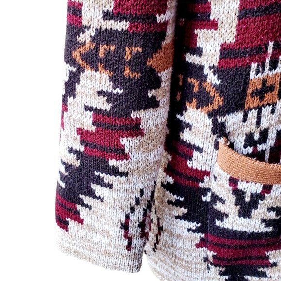 Vintage Aztec Tribal Toggle Tapestry Women's Jacket. Size Medium - Picture 10 of 10
